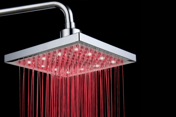 LED 8 inches square ABS Ceiling Rain Fall overhead shower nozzle