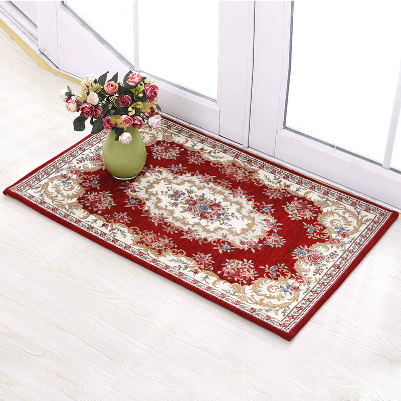 50*80cm European classic Chenille cotton yarn jacquard carpet mats