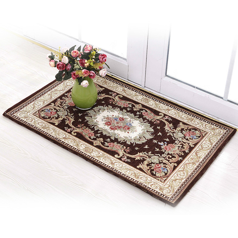 50*80cm European classical Chenille cotton yarn jacquard carpet mats