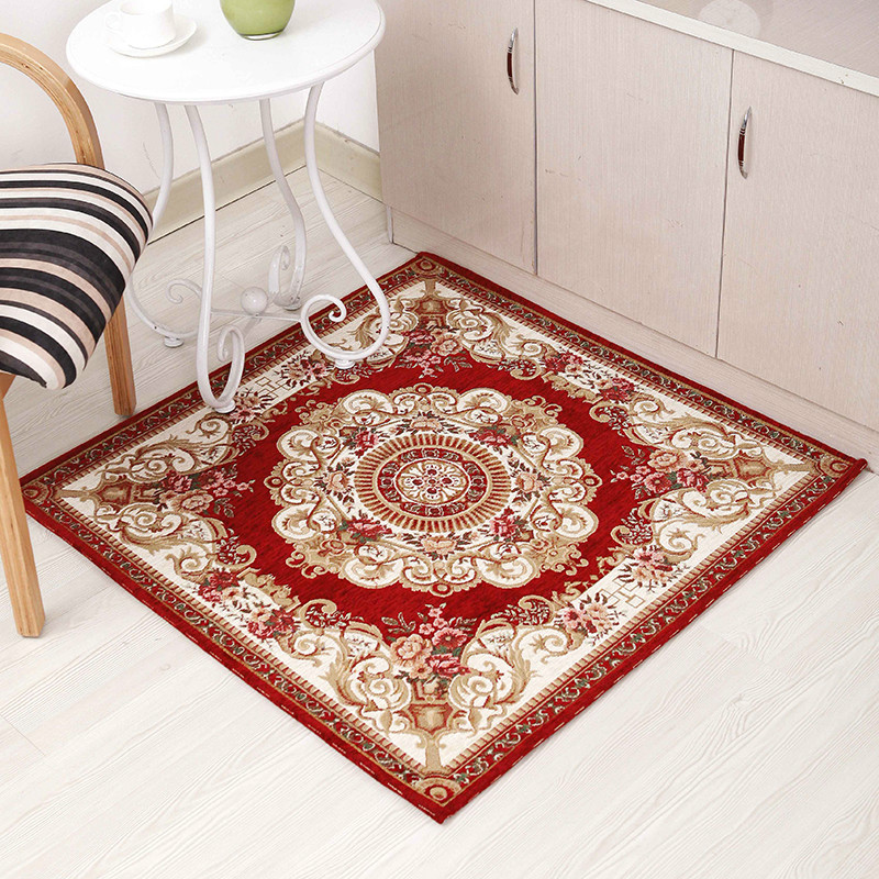 European style square living room coffee table carpet chenille yarn carpet