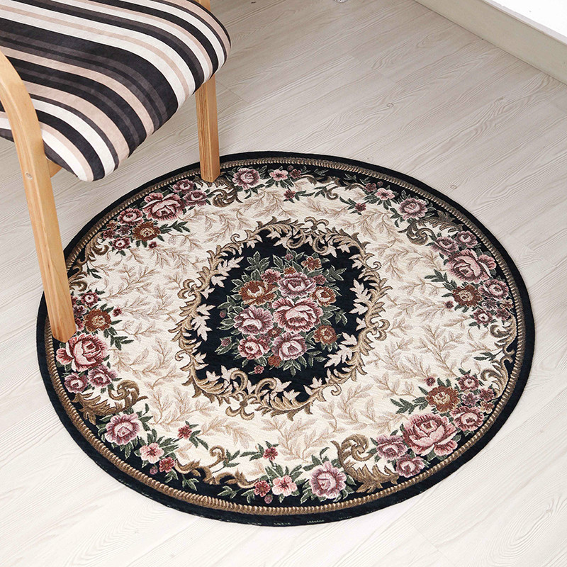 European classic round living room coffee table carpet chenille yarn carpet