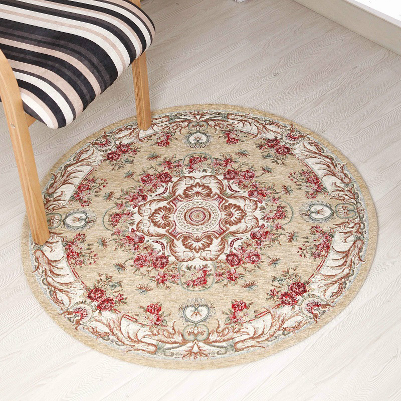 Round living room coffee table carpet chenille yarn carpet