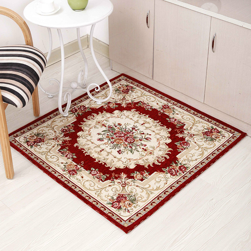 Square chenille yarn carpet living room coffee table carpet jacquard carpet