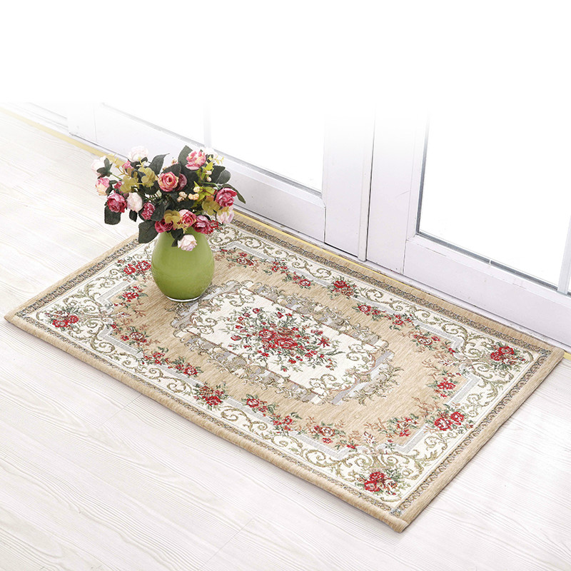 Rectangle chenille yarn carpet living room coffee table carpet jacquard carpet