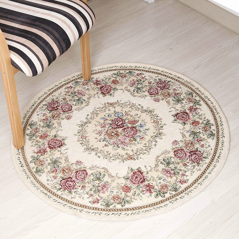 Chenille yarn carpet Round living room hotel lobby carpet jacquard carpet