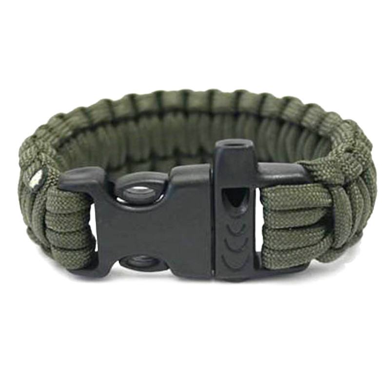 100pieces/lot Survival Bracelets Buckle with Whistle Outdoor Camping Kit Tool