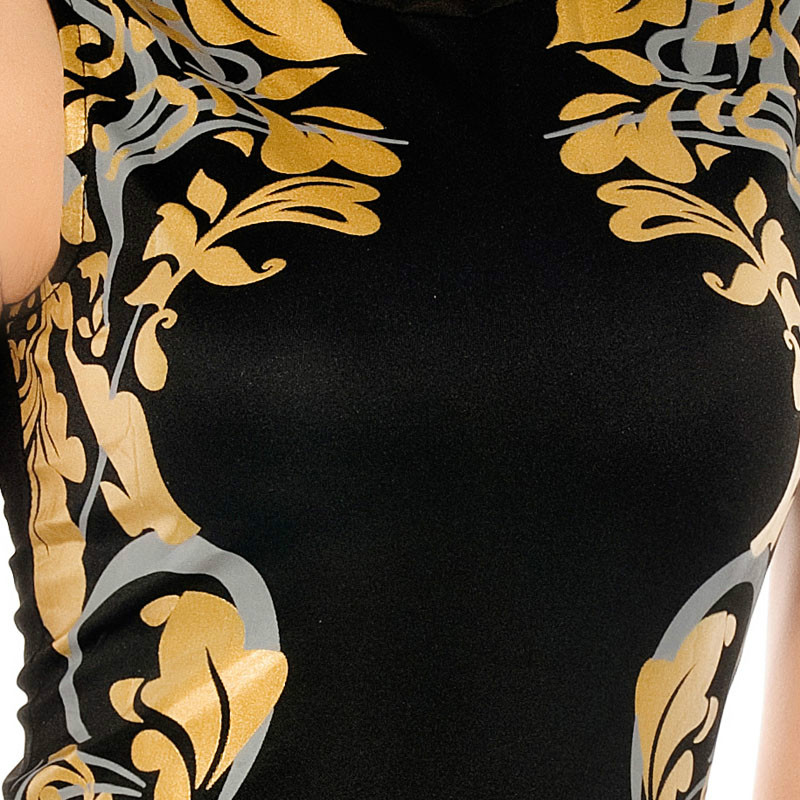 New 2014 Summer Women's Casual Dresses O-neck slim aluminum foil print one-piece dress