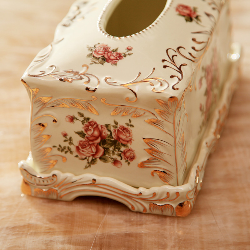 Ivory porcelain, ceramic arts and crafts  length Tissue BOX