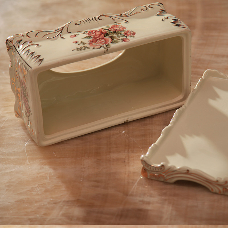 Ivory porcelain, ceramic arts and crafts  length Tissue BOX