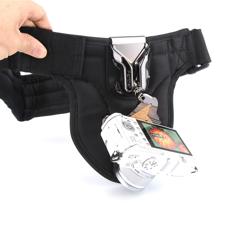 Hot!!! professional black nylon fabric SLR camera strap belt buckle