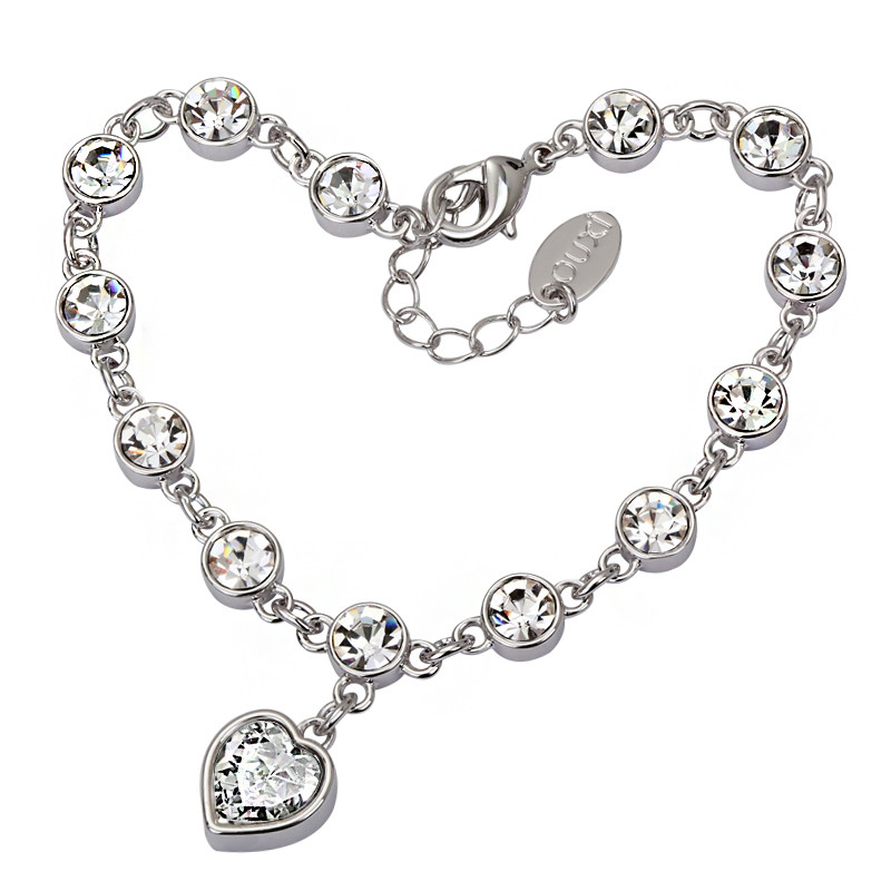 free shipping!2014 unique heart-shaped women's crystal bracelet